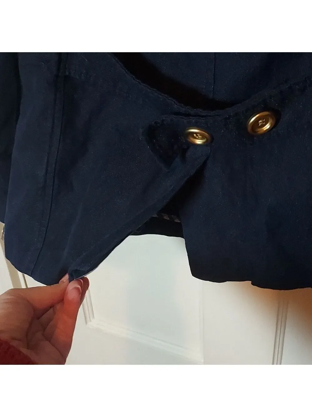 J Crew Metallic Denim Double Breasted Peacoat Size 6
